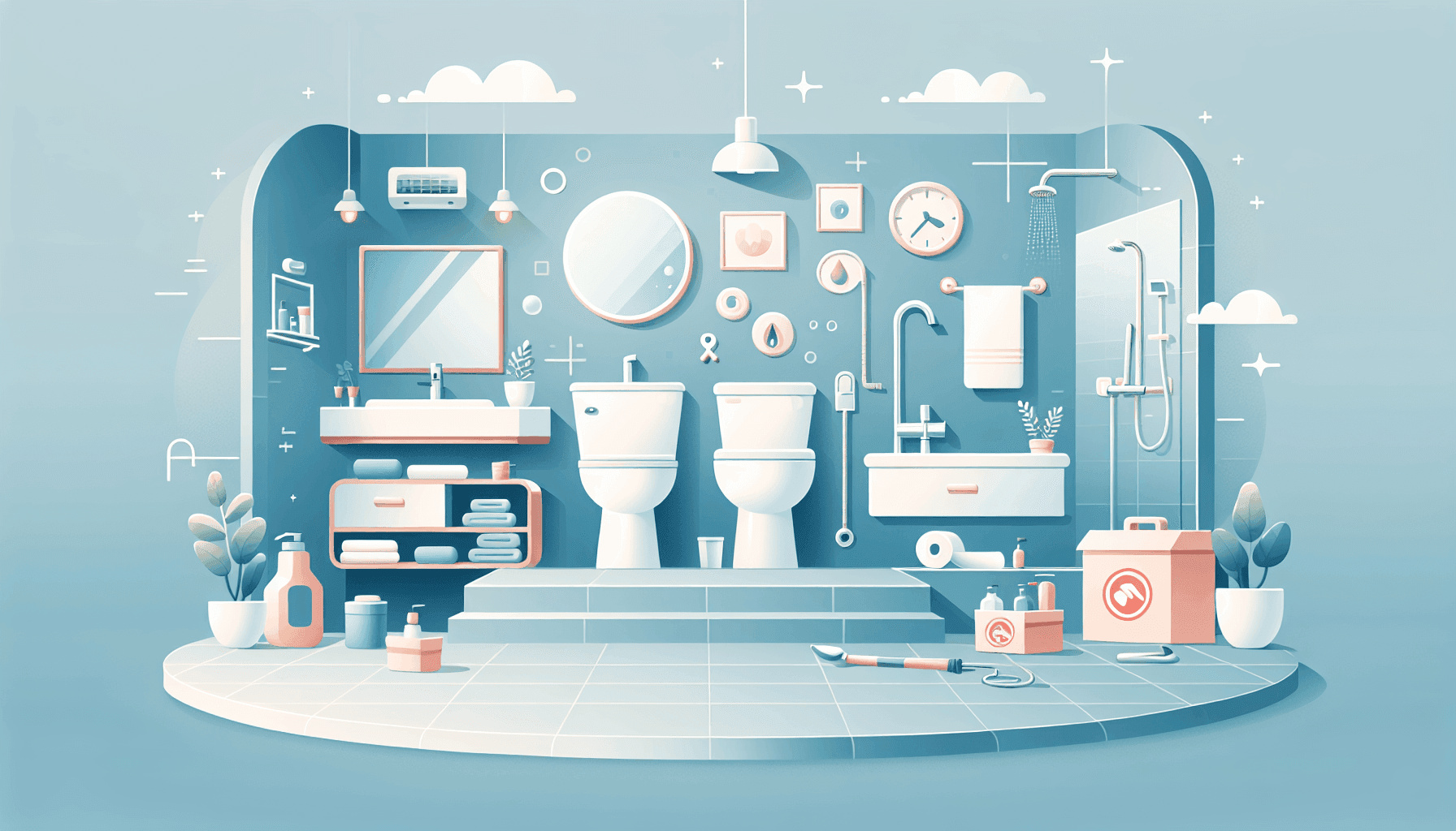 Baño moderno con accesorios de plomería mejorados